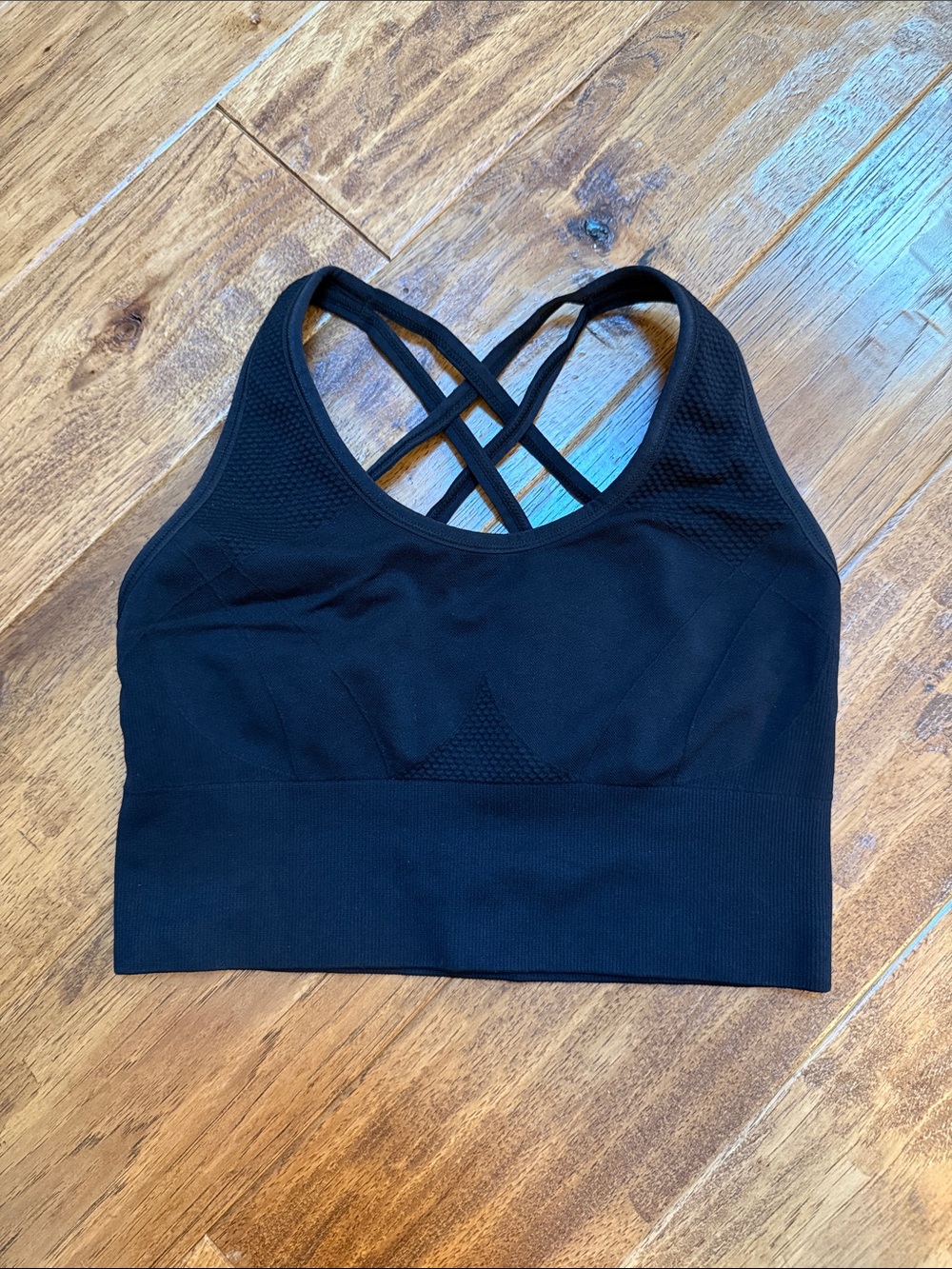 Zella Women's Black Crisscross Seamless Sports Bra